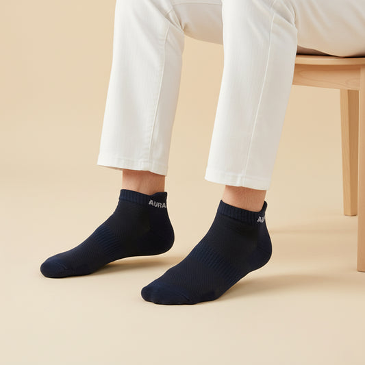 Pack Of 3 Multicolor Cotton Ankle Socks For Unisex