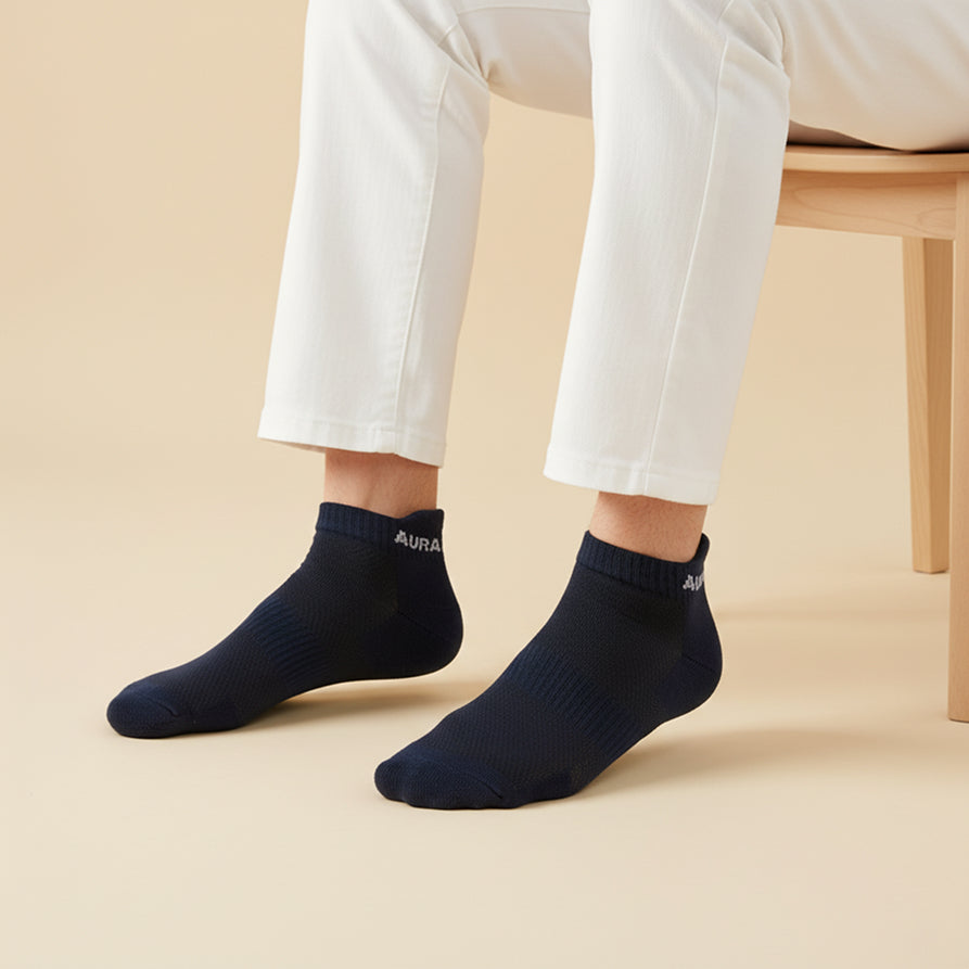 Pack Of 3 Multicolor Cotton Ankle Socks For Unisex