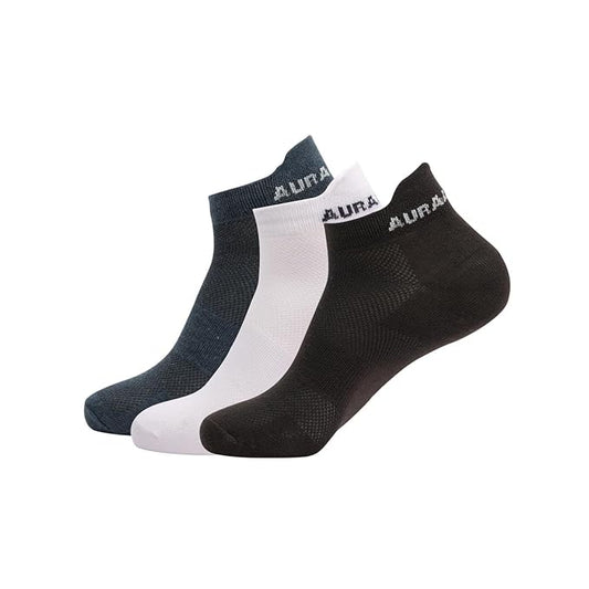 Pack Of 3 Multicolor Cotton Ankle Socks For Unisex