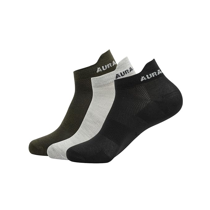 Pack Of 3 Multicolor Cotton Ankle Socks For Unisex