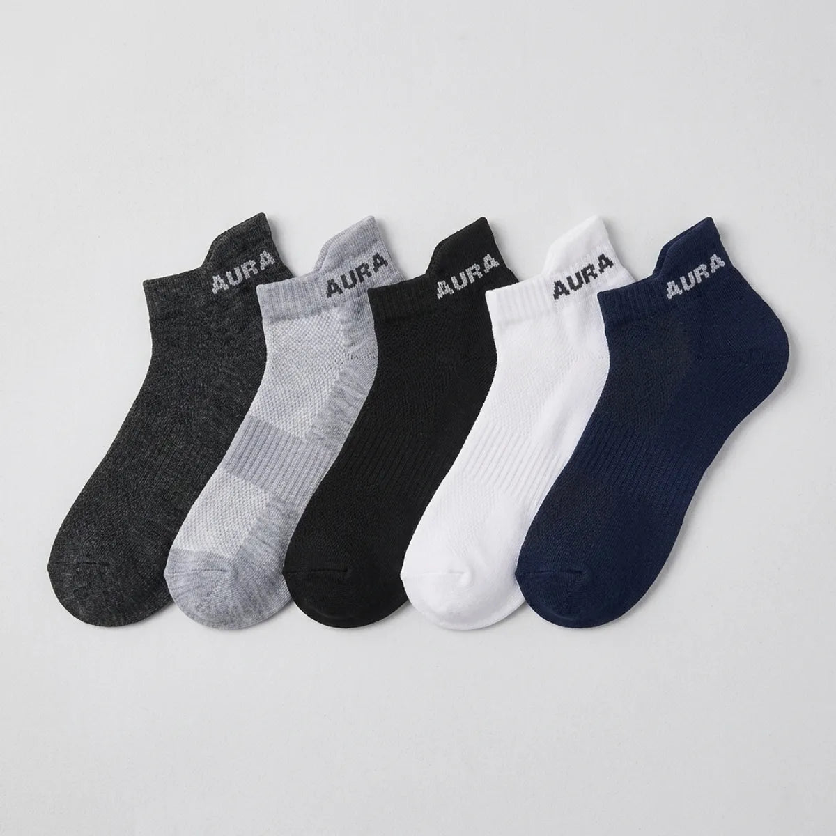 Pack-Of-5-Multicolor Cotton Ankle Socks Combo For Unisex