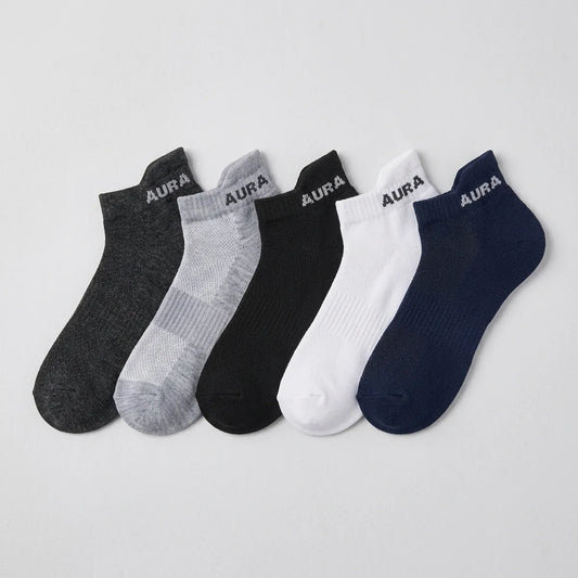 Pack-Of-5-Multicolor Cotton Ankle Socks Combo For Unisex