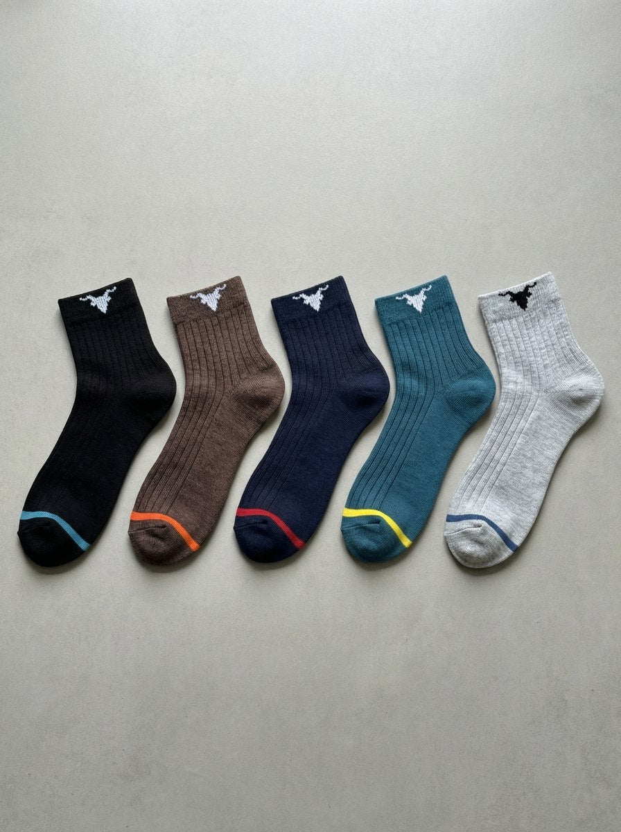 Signature Ribbed Quarter Series – 5-Pair Heritage Colour Pack