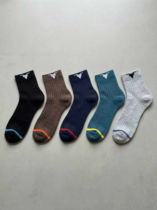 Signature Ribbed Quarter Series – 5-Pair Heritage Colour Pack