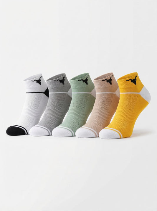 Pivot Series Active Ankle Socks – 5-Pair Colour Block Pack