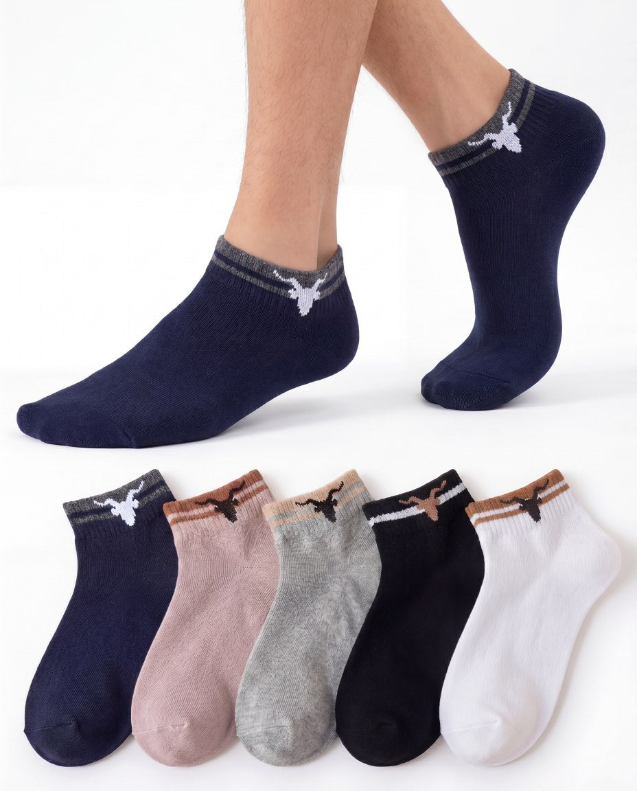 Antelope Series Low-Cut Quarter Socks – 5-Pair Multi-Colour Pack
