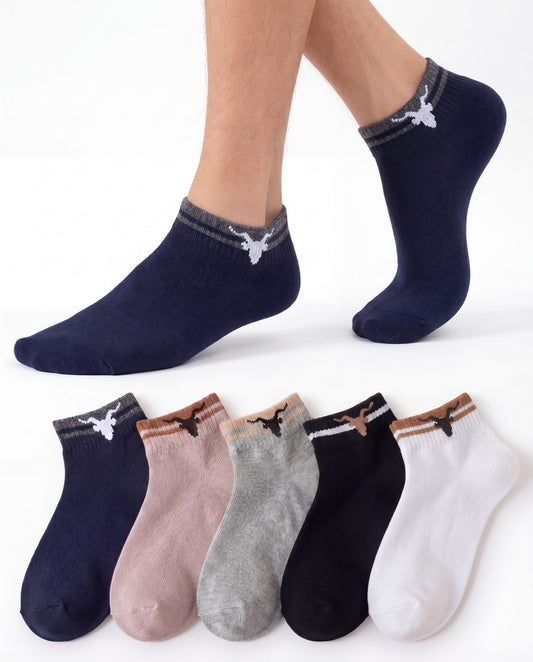 Antelope Series Low-Cut Quarter Socks – 5-Pair Multi-Colour Pack