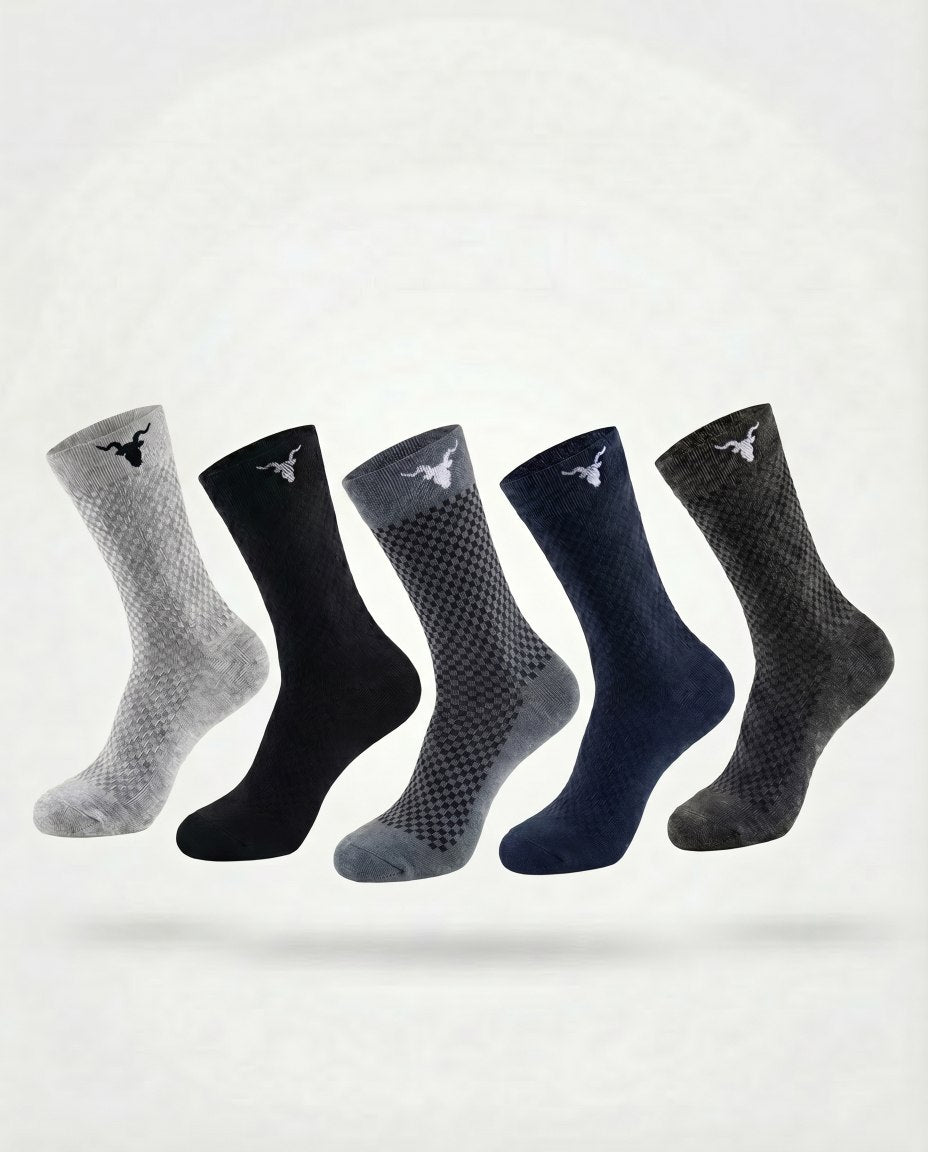 Executive Series Diamond Knit Dress Socks – 5-Pair Heritage Colour Palette