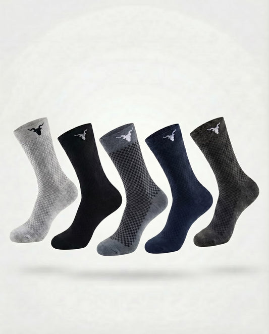 Executive Series Diamond Knit Dress Socks – 5-Pair Heritage Colour Palette