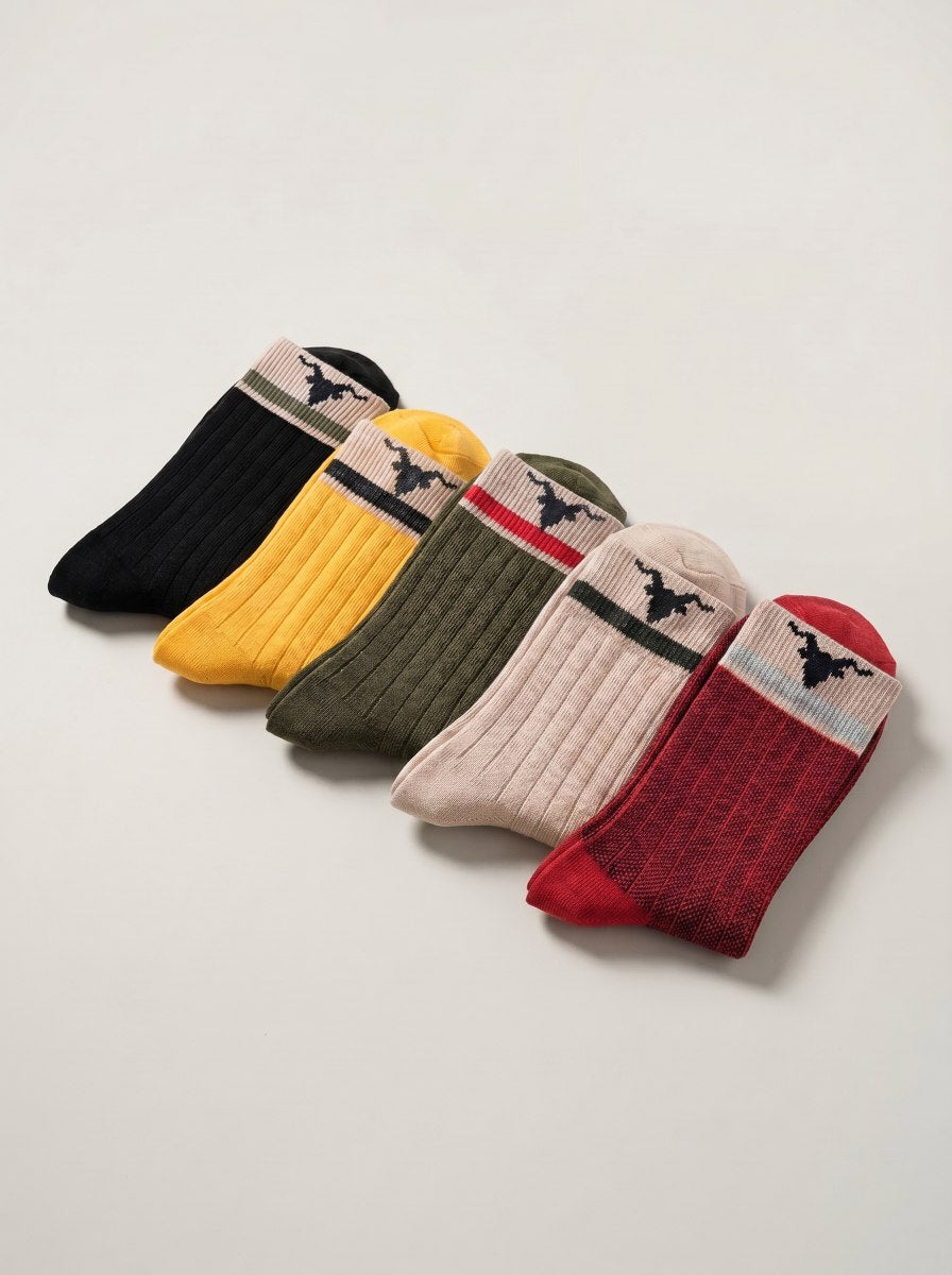 Frontier Series Ribbed Crew Socks – 5-Pair Adventure Pack