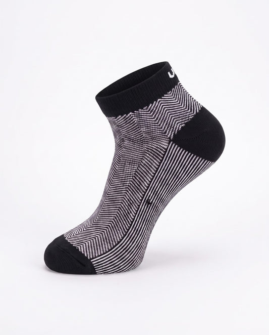 Black Herringbone Ankle Socks